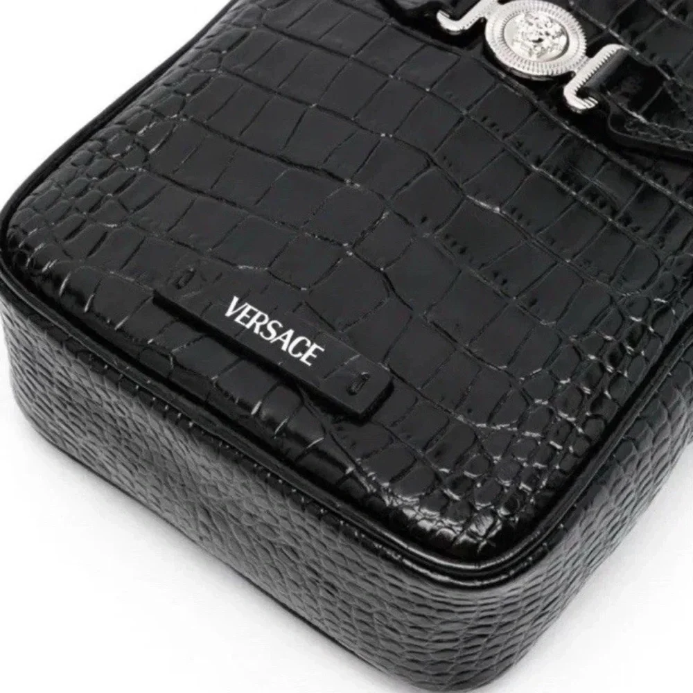 Versace Medusa Biggie crocodile-embossed crossbody bag $1400